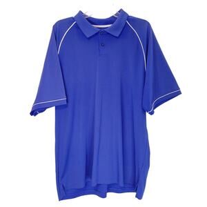 Nicklaus Golf Polo Shirt Short Sleeve Regular Fit Contrast Piping Blue Mens XL